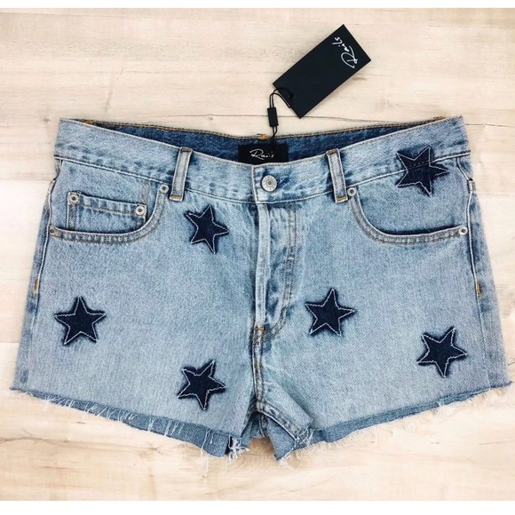 Rails Logan Embroidered Stars Jean Shorts Denim - Picture 5 of 8
